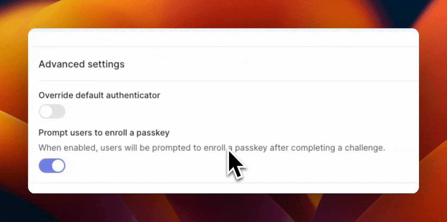 Authsignal Passkey Enrollment Prompt Setting